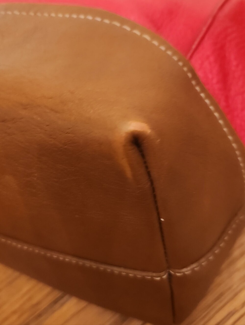 Furla GORGEOUS Red Brown Leather Tote Colorblock Must See ALL Pics!! - Picture 15 of 16